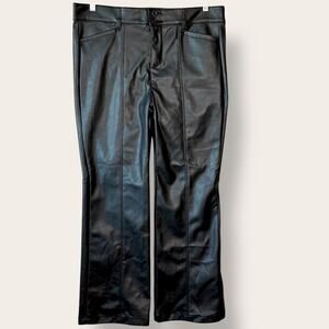 Torrid Faux Leather Trouser Boot Pants High Rise Pintuck Womens 14R Black